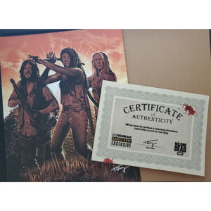 AMC TWD Walking Dead Daryl, Michonne & Carol LE Art Print Exclusive W/COA